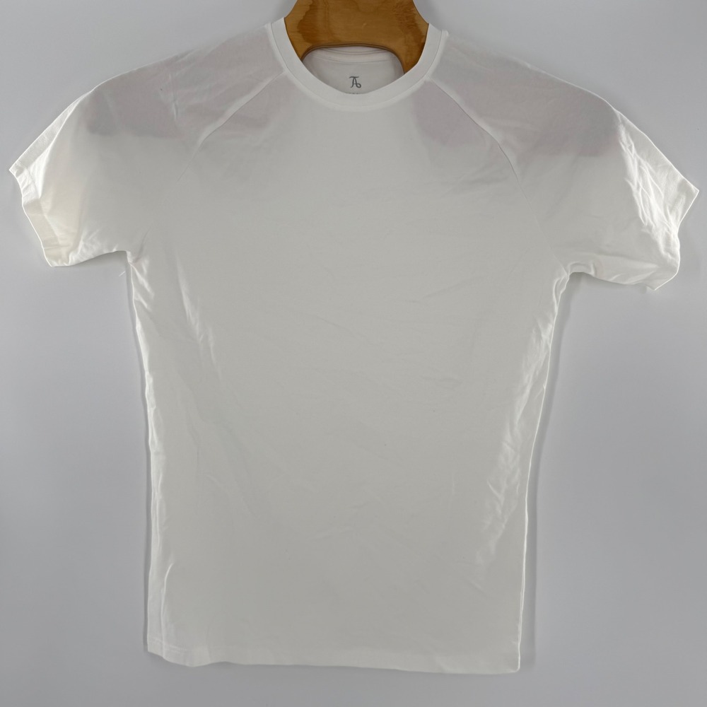 Tailored Athlete Mens Basic T-Shirt White Crew Neck Raglan Athletic Fit Large